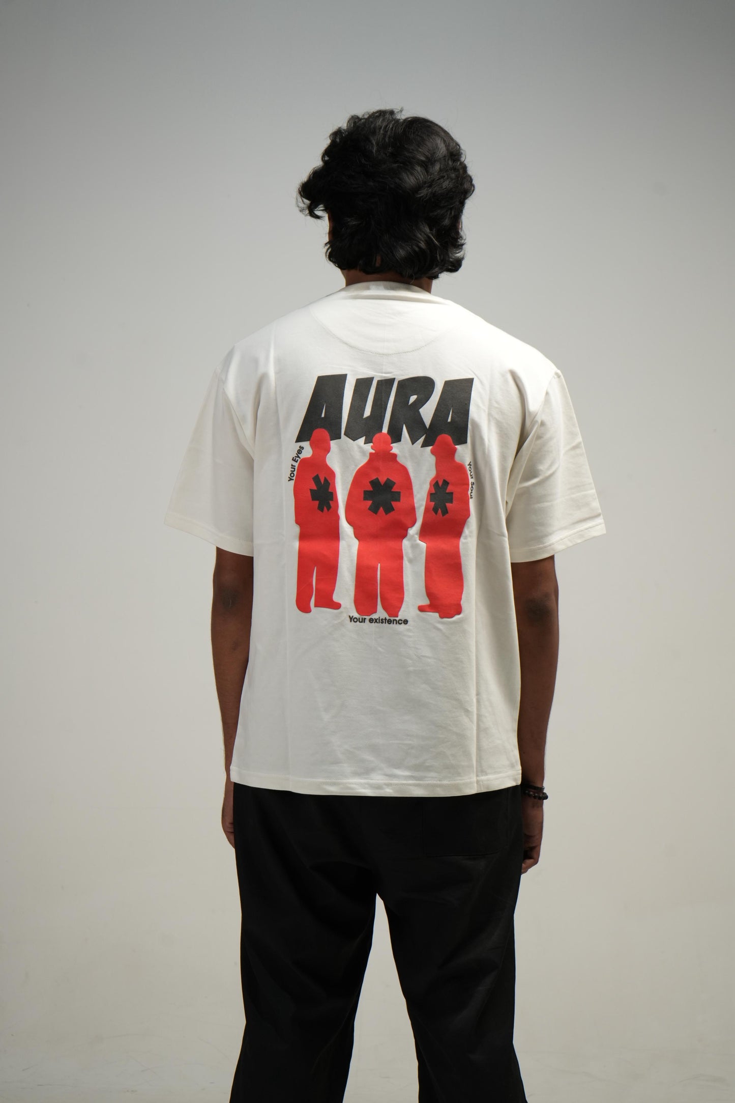 Aura Printed Oversized T-Shirt – Off-White | Puff Print